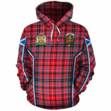 Udny Tartan Crest Cotton Hoodie Scotland Coat of Arm Flag Style - Tartan Vibes Clothing