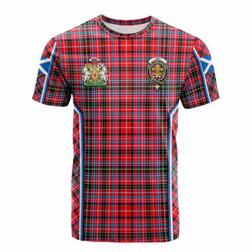 Udny Tartan Crest Cotton T-shirt Scotland Coat of Arm Flag Style - Tartan Vibes Clothing