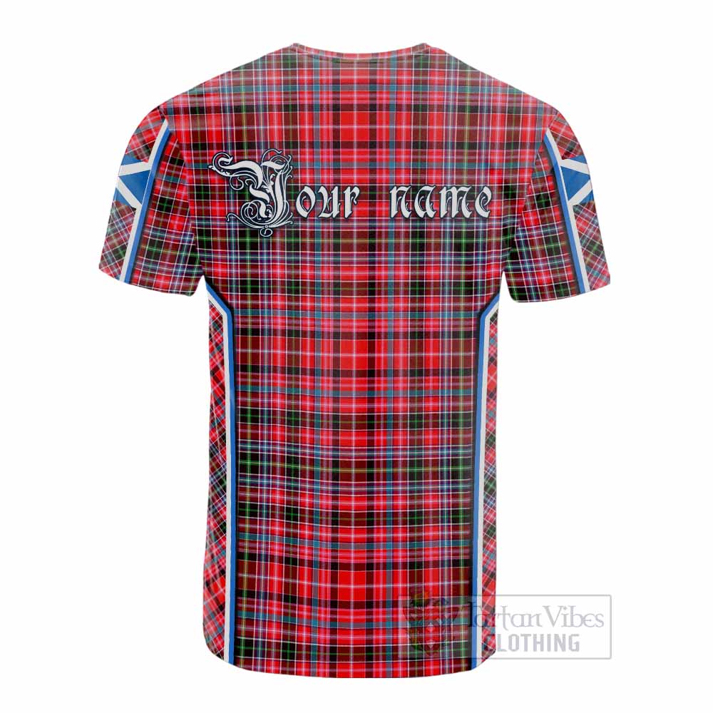 Udny Tartan Crest Cotton T-shirt Scotland Coat of Arm Flag Style - Tartan Vibes Clothing