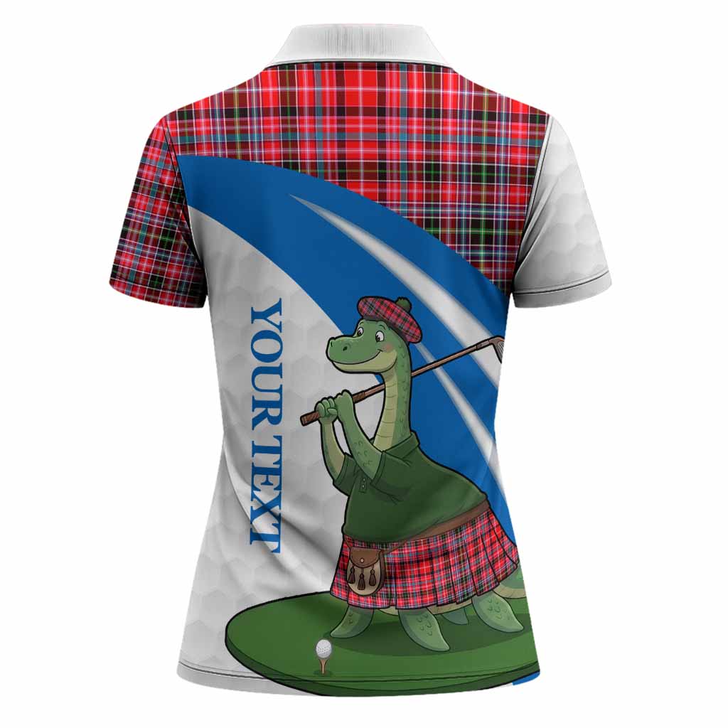 Udny Tartan Crest Golf Nessie Women Polo Shirt Loch Ness Monster Sporty Style