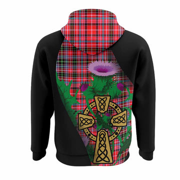 Udny Tartan Crest Hoodie Celtic Cross Thistle Flowers