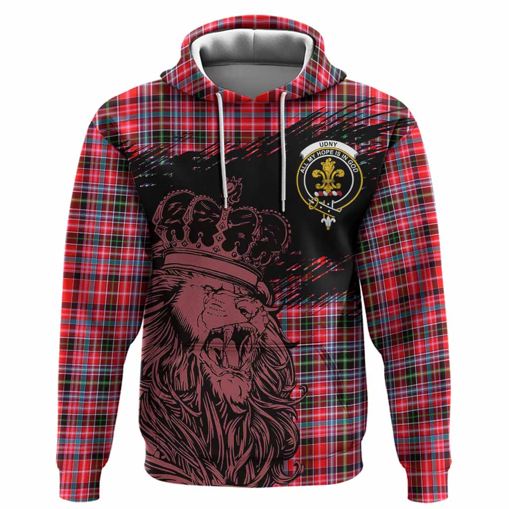 Udny Tartan Crest Hoodie Crowned Lion Heritage Style