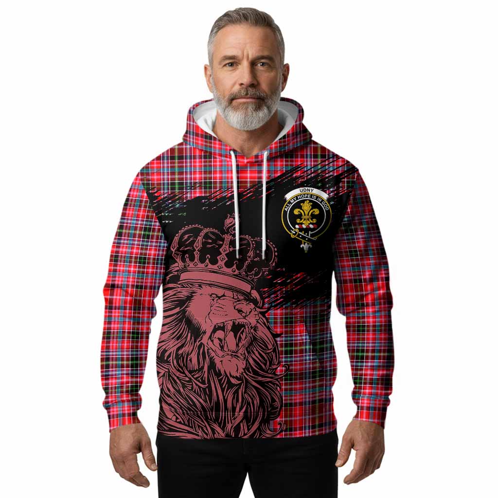 Udny Tartan Crest Hoodie Crowned Lion Heritage Style