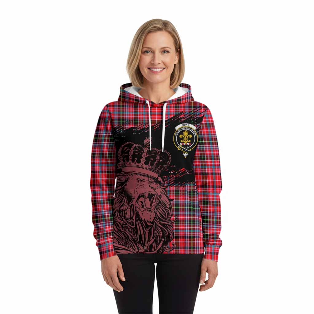 Udny Tartan Crest Hoodie Crowned Lion Heritage Style