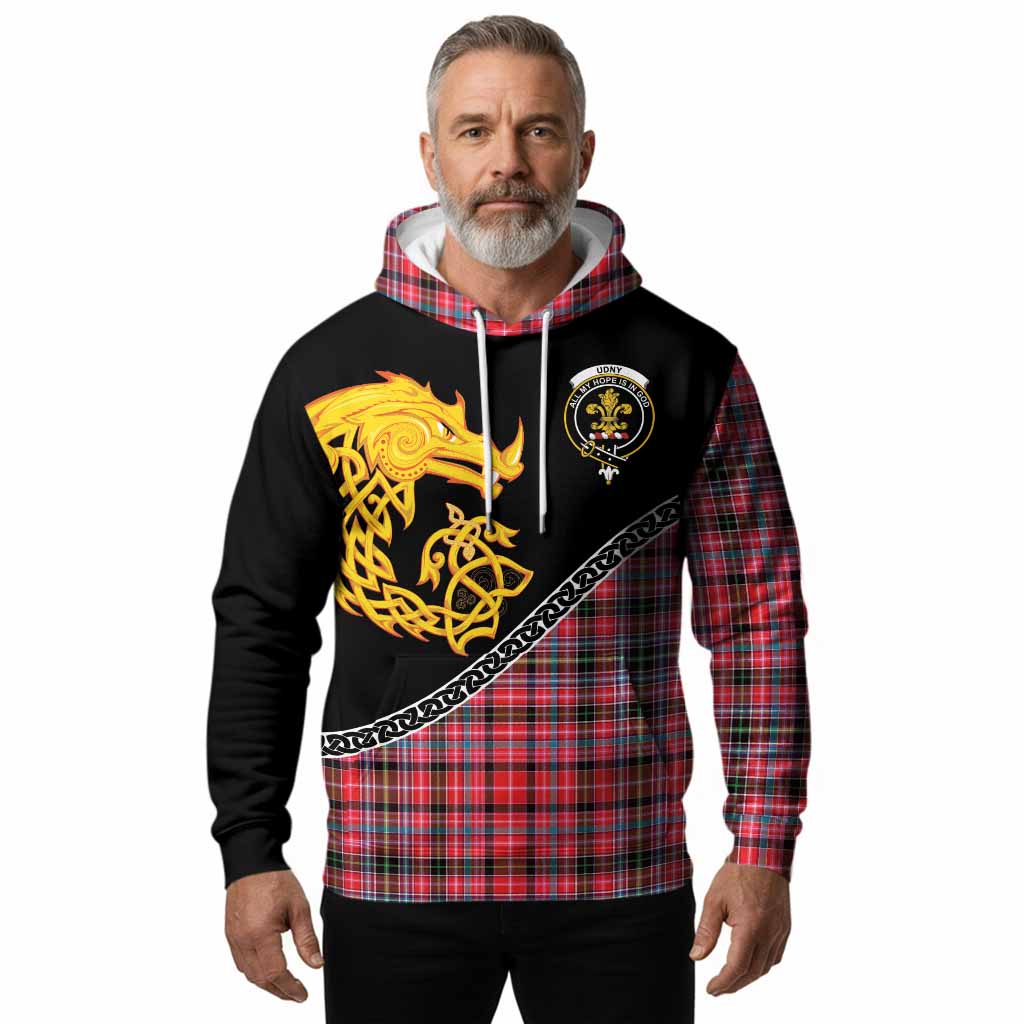 Udny Tartan Crest Hoodie Legendary Dragon Knot Half Style