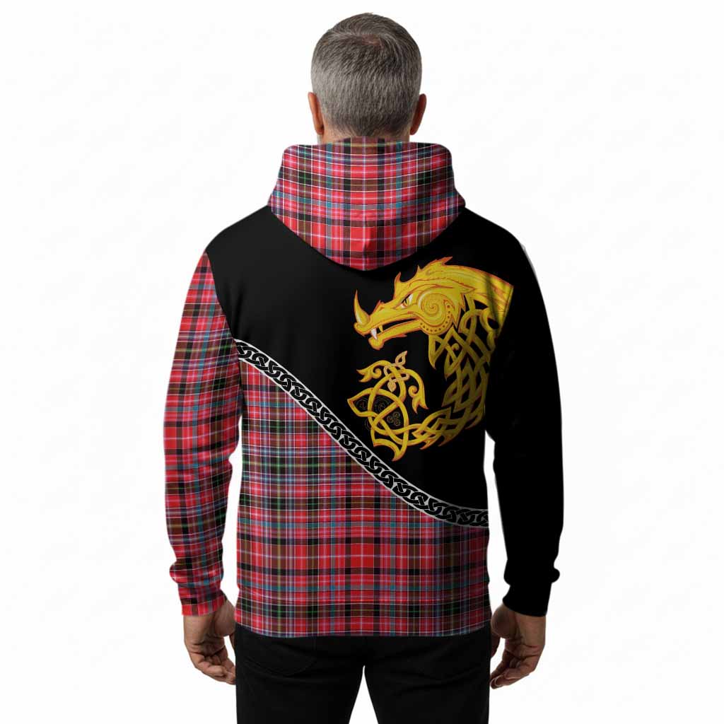 Udny Tartan Crest Hoodie Legendary Dragon Knot Half Style