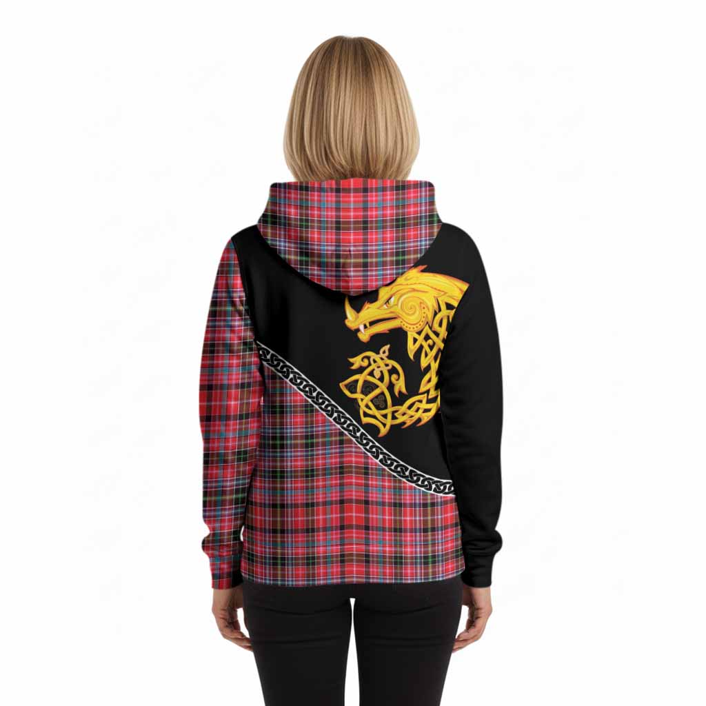 Udny Tartan Crest Hoodie Legendary Dragon Knot Half Style