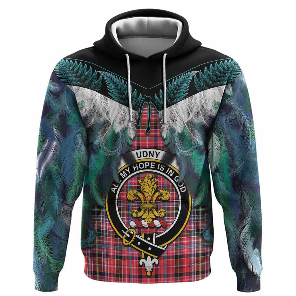 Udny Tartan Crest Hoodie New Zealand Maori Korowai Cloak