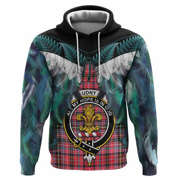 Udny Tartan Crest Hoodie New Zealand Maori Korowai Cloak