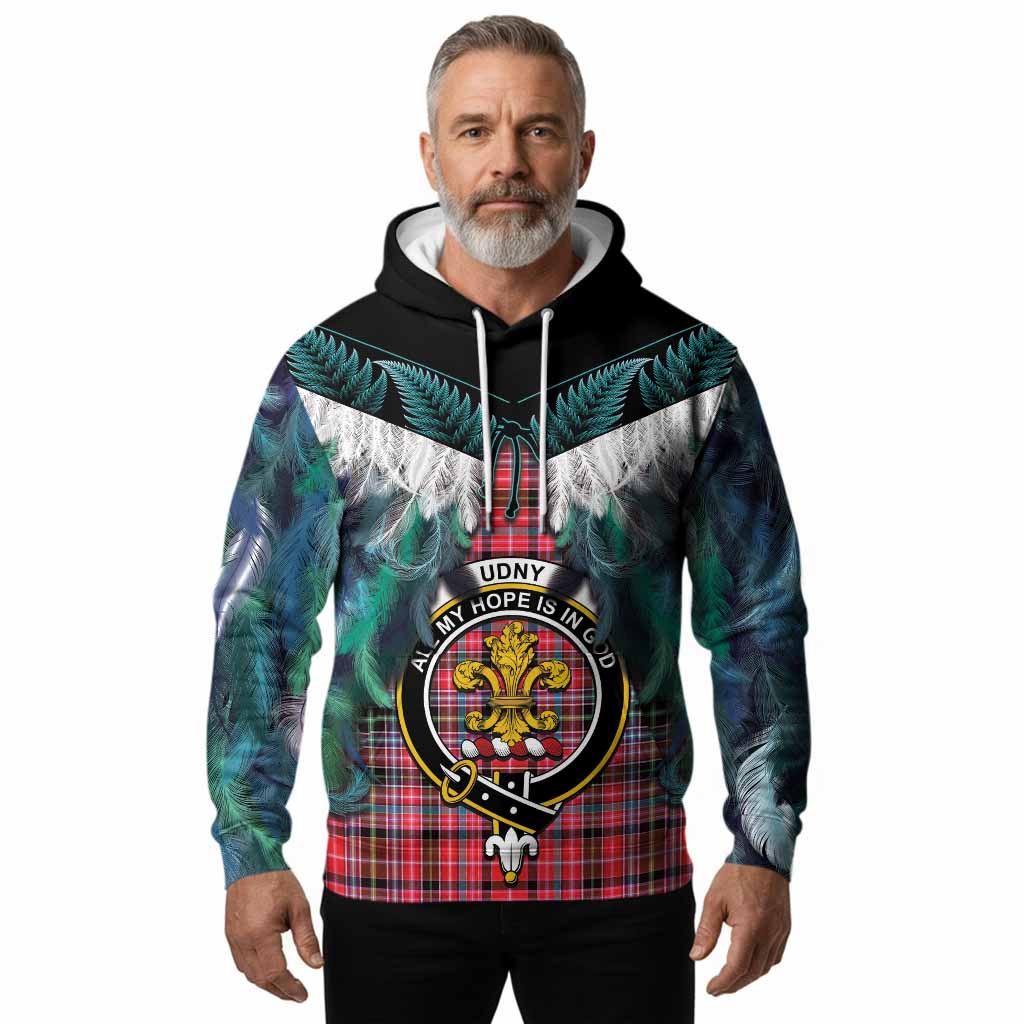 Udny Tartan Crest Hoodie New Zealand Maori Korowai Cloak