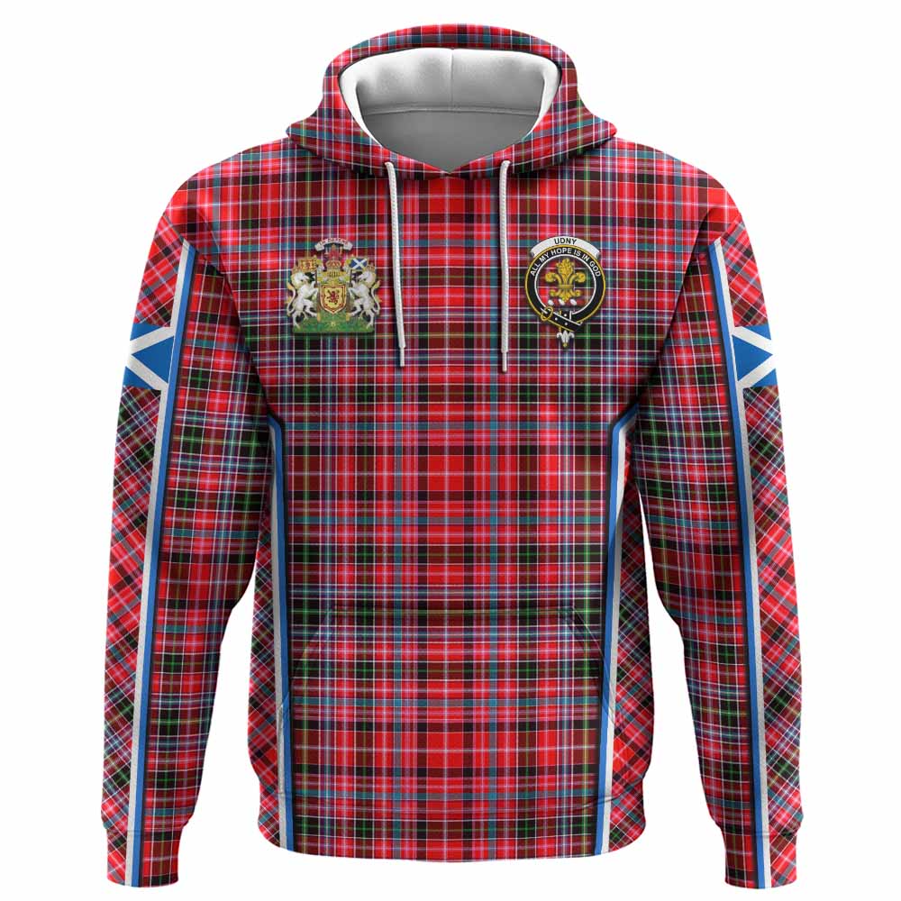 Udny Tartan Crest Hoodie Scotland Coat of Arm Flag Style - Tartan Vibes Clothing