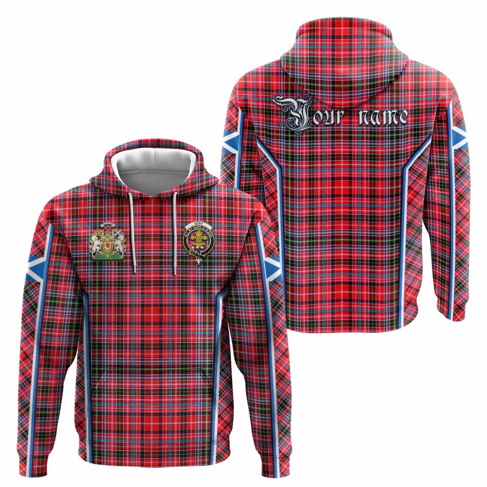 Udny Tartan Crest Hoodie Scotland Coat of Arm Flag Style - Tartan Vibes Clothing