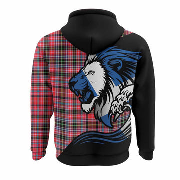 Udny Tartan Crest Hoodie Scottish Golden Lions Wave Flow