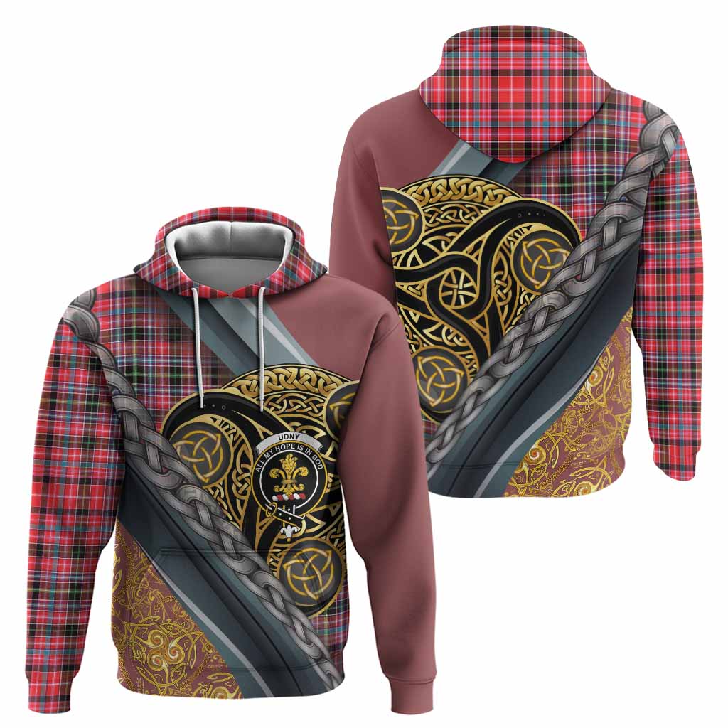 Udny Tartan Crest Hoodie Scottish Triskele Celtic