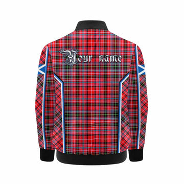 Udny Tartan Crest Kid Bomber Jacket Scotland Coat of Arm Flag Style - Tartan Vibes Clothing