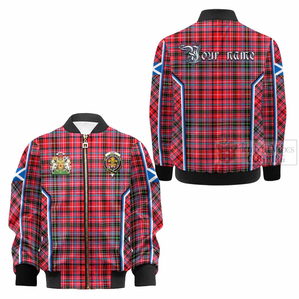 Udny Tartan Crest Kid Bomber Jacket Scotland Coat of Arm Flag Style - Tartan Vibes Clothing