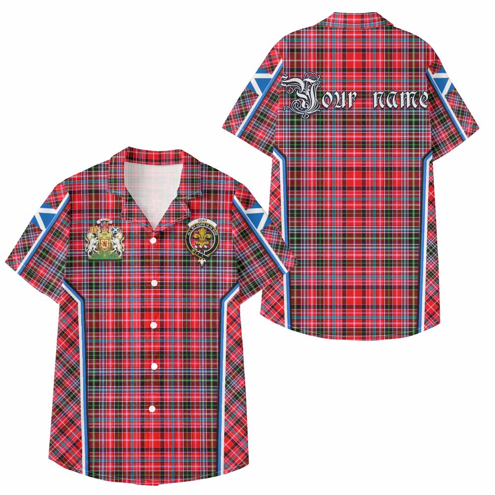 Udny Tartan Crest Kid Hawaiian Shirt Scotland Coat of Arm Flag Style - Tartan Vibes Clothing