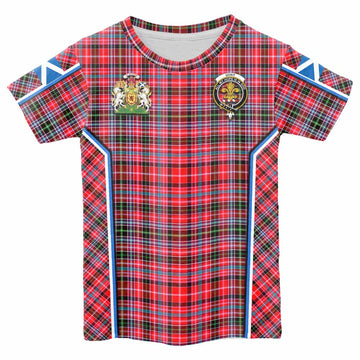 Udny Tartan Crest Kid T-shirt Scotland Coat of Arm Flag Style - Tartan Vibes Clothing