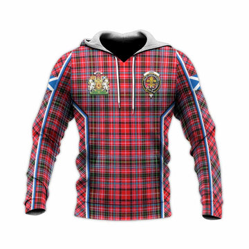 Udny Tartan Crest Knitted Hoodie Scotland Coat of Arm Flag Style - Tartan Vibes Clothing