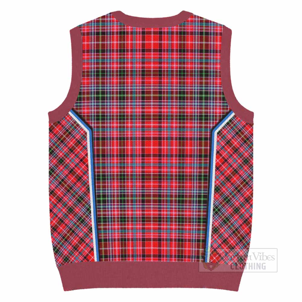 Udny Tartan Crest Knitted V-Neck Vest Scotland Coat of Arm Flag Style - Tartan Vibes Clothing