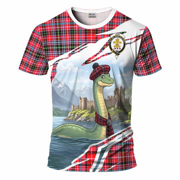 Udny Tartan Crest Loch Ness Monster Scottish Heritage Art T-Shirt