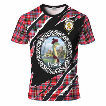 Udny Tartan Crest Loch Ness Monster T-Shirt Celtic Knot Nessie Art
