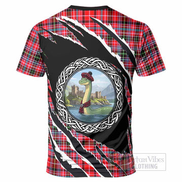 Udny Tartan Crest Loch Ness Monster T-Shirt Celtic Knot Nessie Art