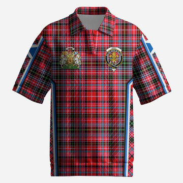 Udny Tartan Crest Men’s Polo Sweater Top Scotland Coat of Arm Flag Style