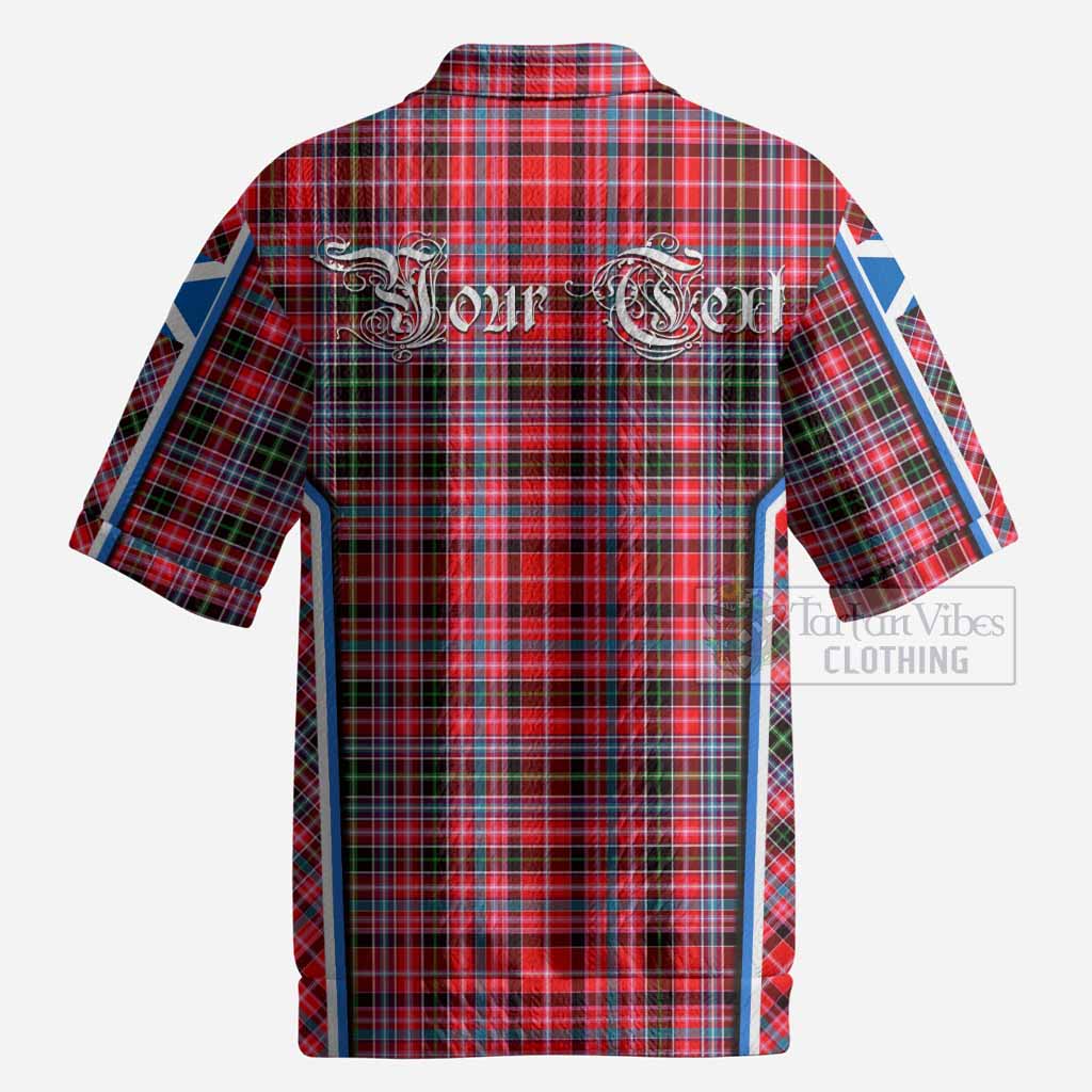Udny Tartan Crest Men’s Polo Sweater Top Scotland Coat of Arm Flag Style