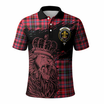 Udny Tartan Crest Polo Shirt Crowned Lion Heritage Style