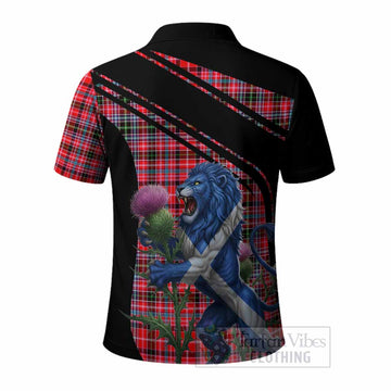 Udny Tartan Crest Polo Shirt Scottish Lion Rampant Thistle - Tartan Vibes Clothing