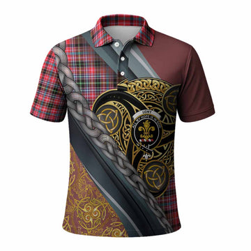 Udny Tartan Crest Polo Shirt Scottish Triskele Celtic