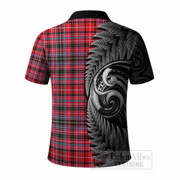 Udny Tartan Crest Polo Shirt With New Zealand Silver Fern Maori Koru