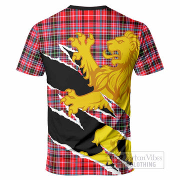 Udny Tartan Crest Scottish T-Shirt Heraldic Golden Lion