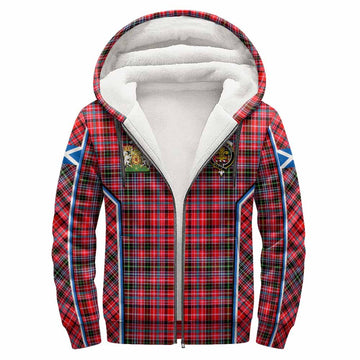 Udny Tartan Crest Sherpa Hoodie Scotland Coat of Arm Flag Style - Tartan Vibes Clothing