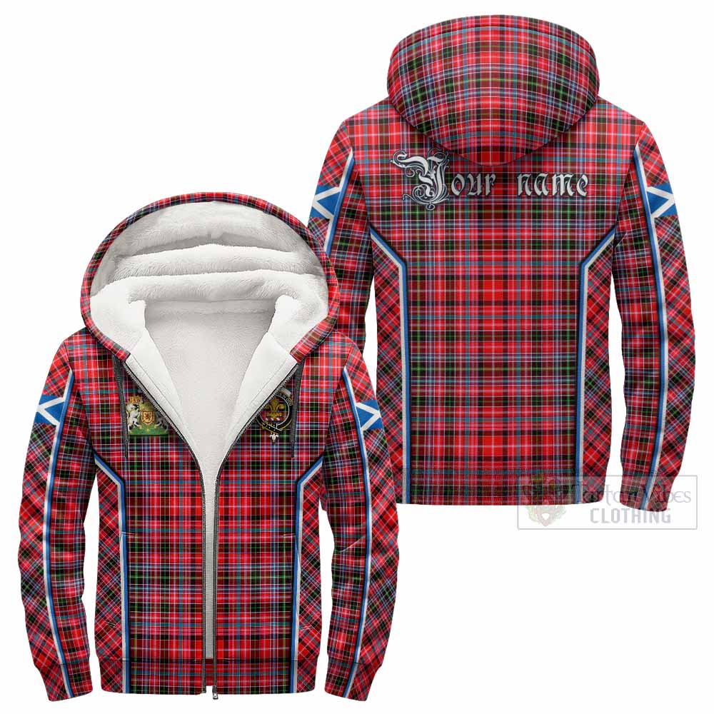 Udny Tartan Crest Sherpa Hoodie Scotland Coat of Arm Flag Style - Tartan Vibes Clothing