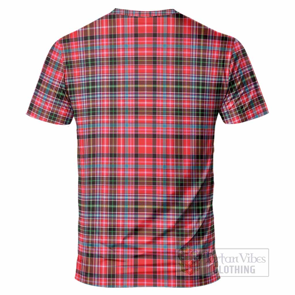 Udny Tartan Crest T-Shirt Ferocious Lion Style