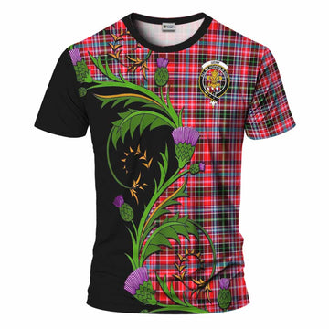 Udny Tartan Crest T-Shirt Scottish Thistle Pride Heritage Art