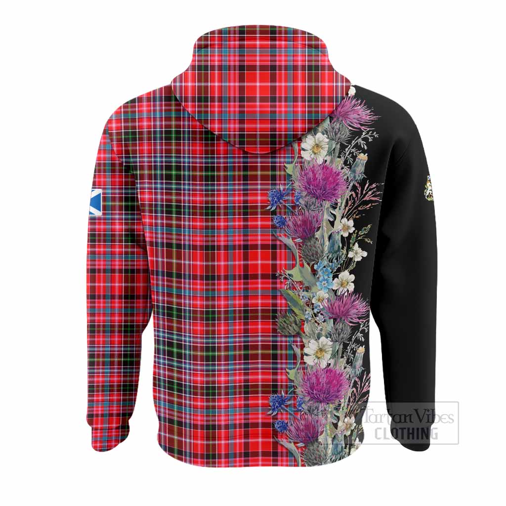 Udny Tartan Crest Thistle Floral Hoodie