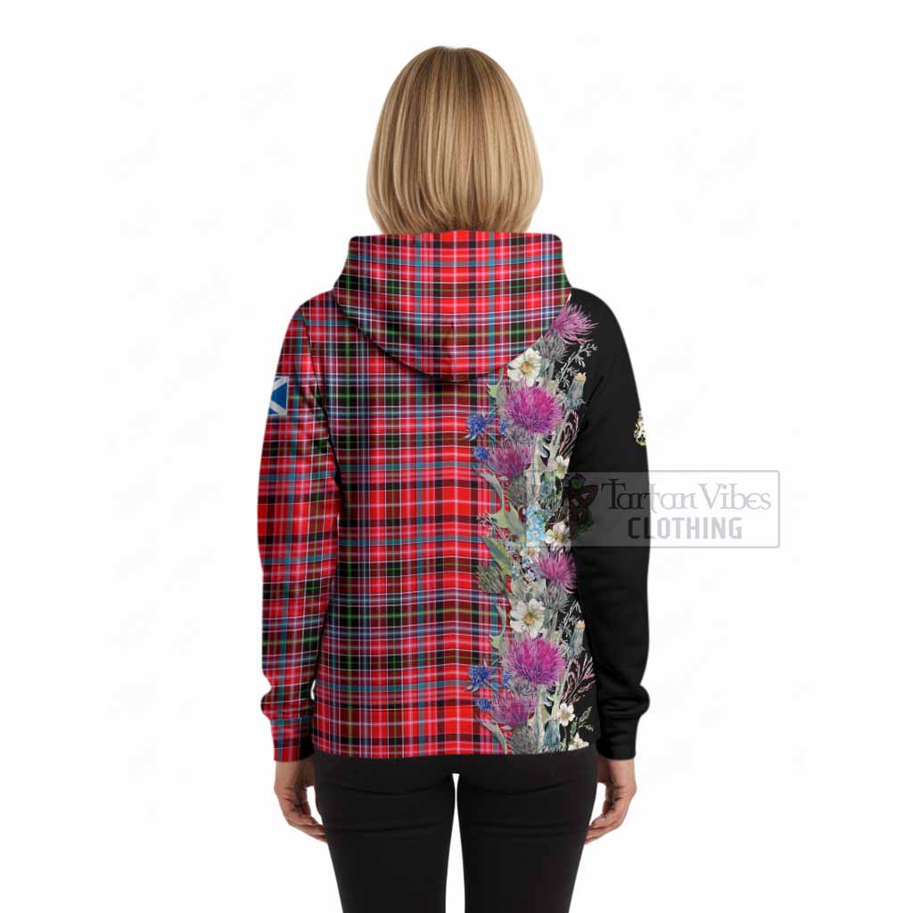 Udny Tartan Crest Thistle Floral Hoodie