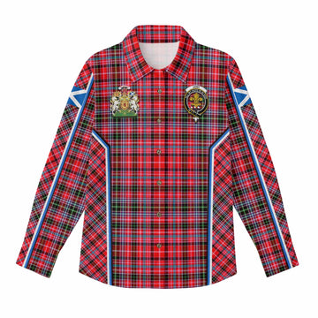 Udny Tartan Crest Women Casual Shirt Scotland Coat of Arm Flag Style - Tartan Vibes Clothing
