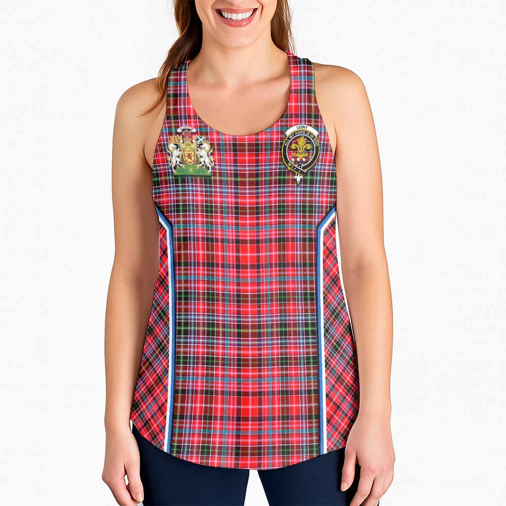 Udny Tartan Crest Women Racerback Tanks Scotland Coat of Arm Flag Style - Tartan Vibes Clothing