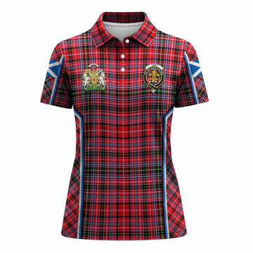 Udny Tartan Crest Women's Polo Shirt Scotland Coat of Arm Flag Style - Tartan Vibes Clothing