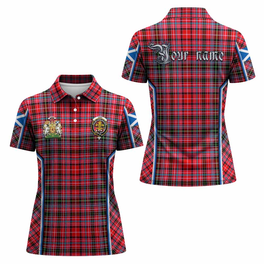 Udny Tartan Crest Women's Polo Shirt Scotland Coat of Arm Flag Style - Tartan Vibes Clothing
