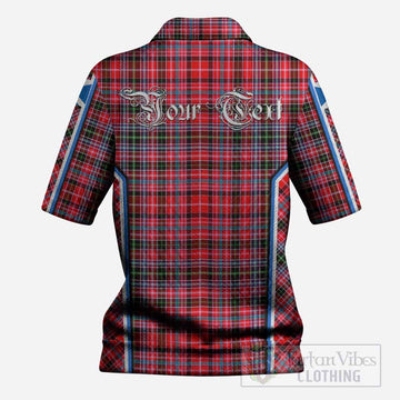 Udny Tartan Crest Women’s Polo Sweater Top Scotland Coat of Arm Flag Style