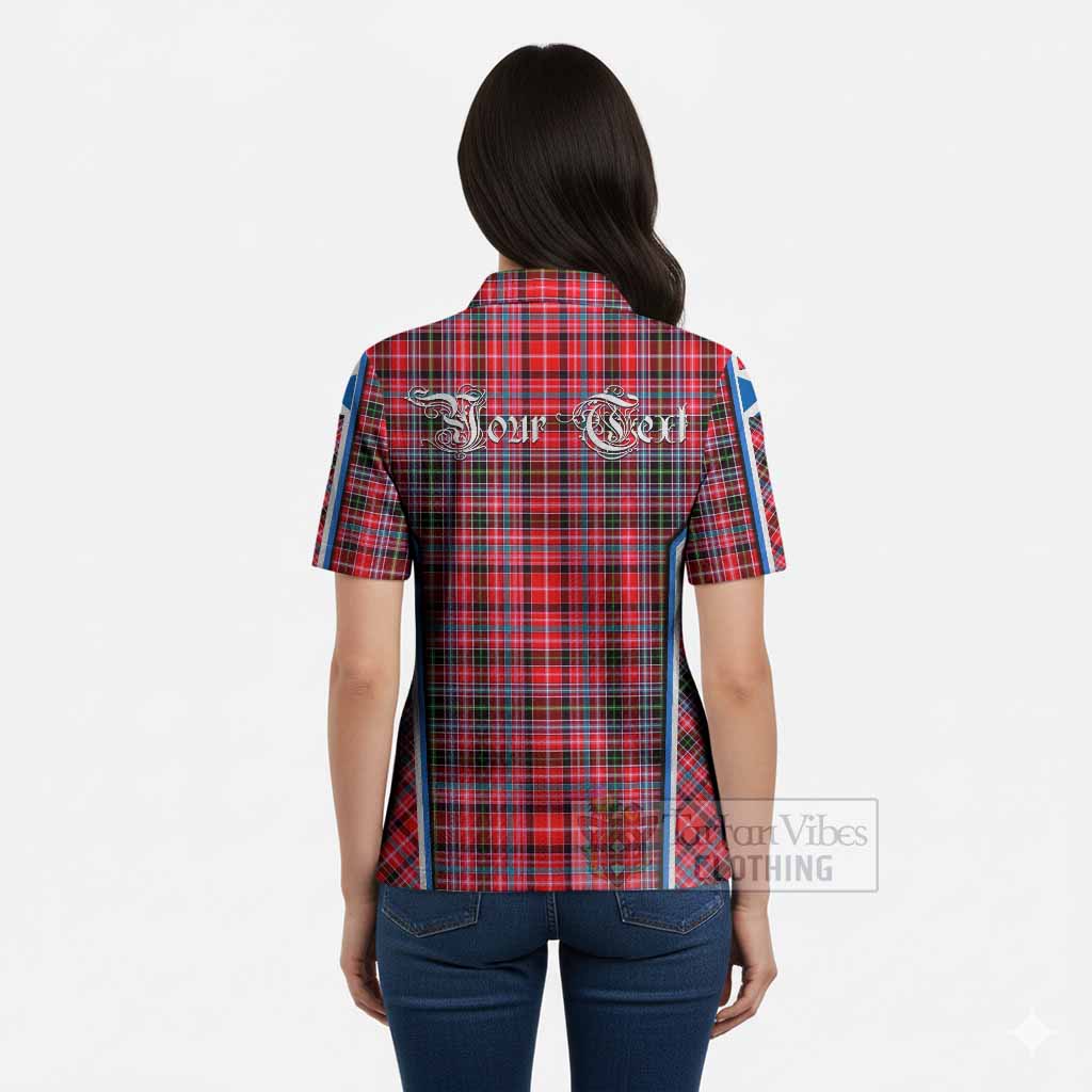Udny Tartan Crest Women’s Polo Sweater Top Scotland Coat of Arm Flag Style
