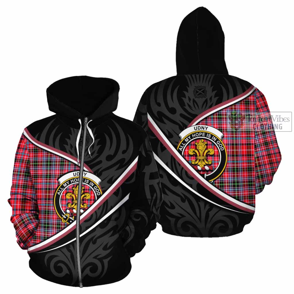 Udny Tartan Family Crest Cotton Hoodie Celtic Scottish Thistle Floral - Tartan Vibes Clothing