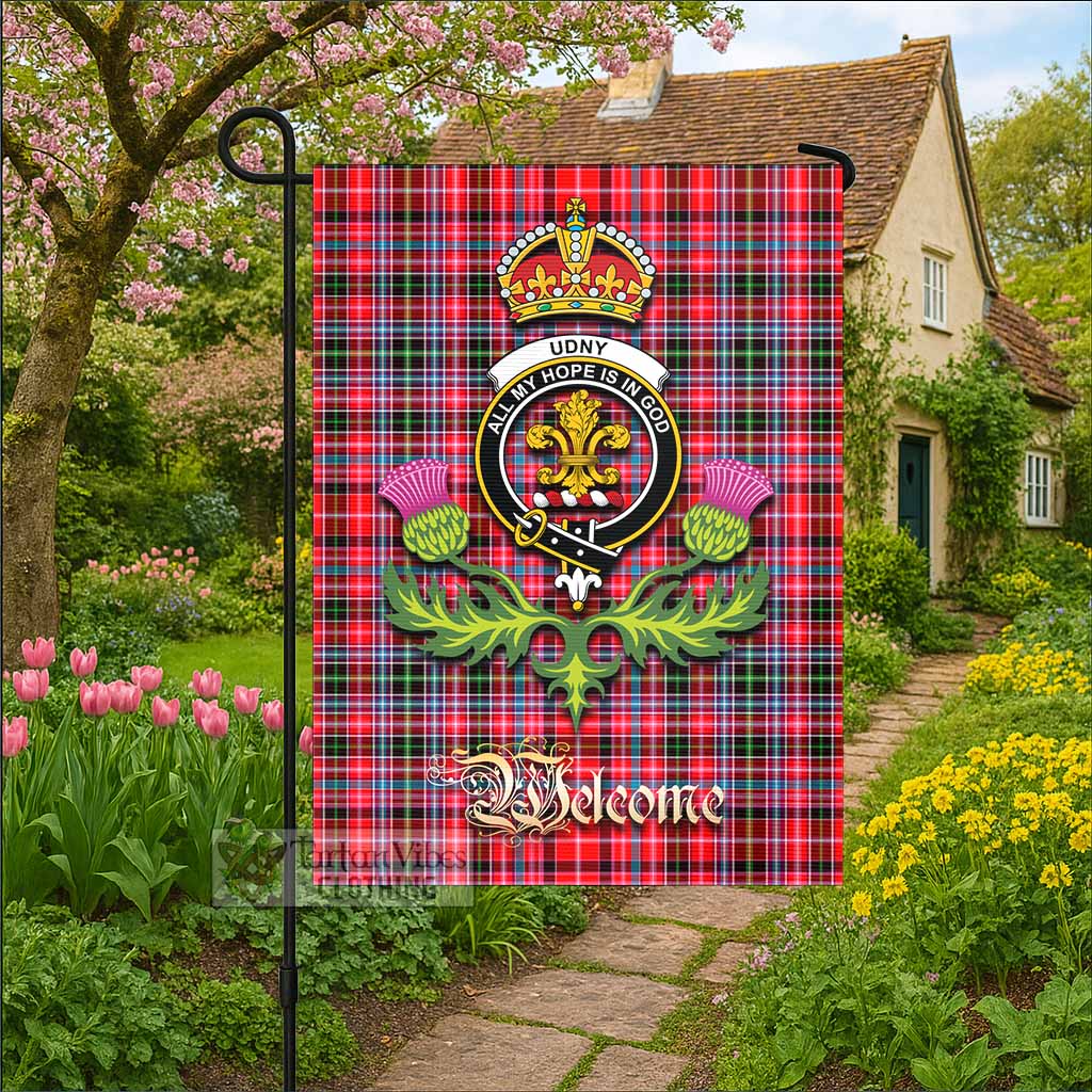 Udny Tartan Family Crest Garden Flag Royal Thistle Welcome Style - Tartan Vibes Clothing