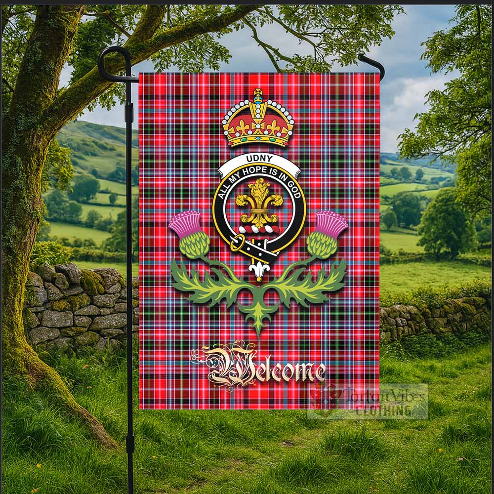 Udny Tartan Family Crest Garden Flag Royal Thistle Welcome Style - Tartan Vibes Clothing