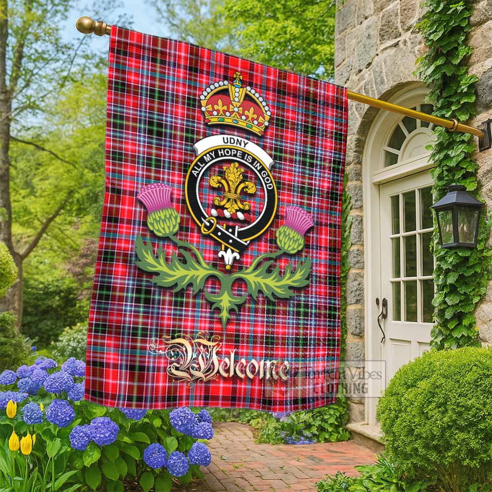 Udny Tartan Family Crest Garden Flag Royal Thistle Welcome Style - Tartan Vibes Clothing